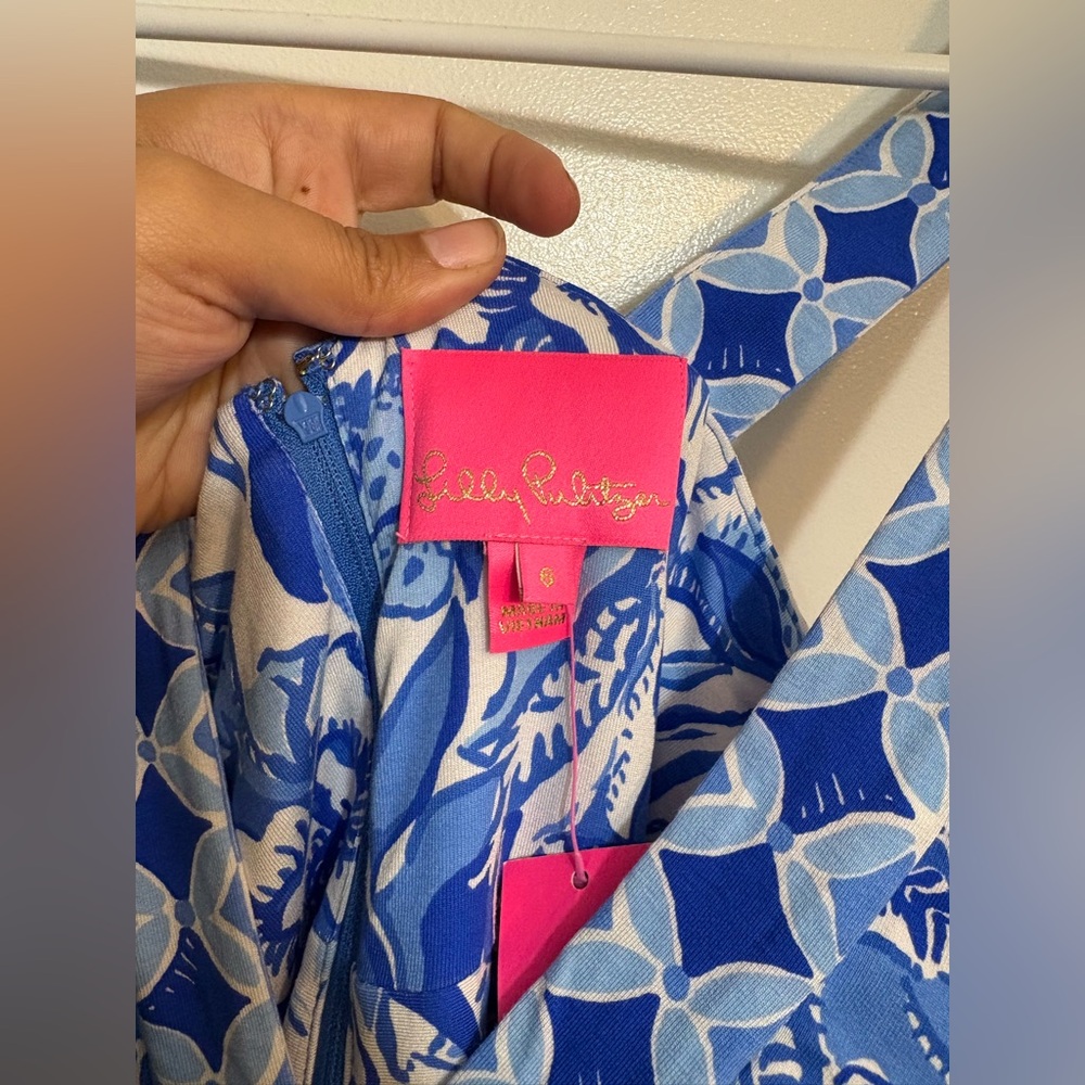 NWT Lilly Pulitzer SERENA V-NECK MAXI Dress Blue Tang Flocking Fabulous - Picture 5 of 11